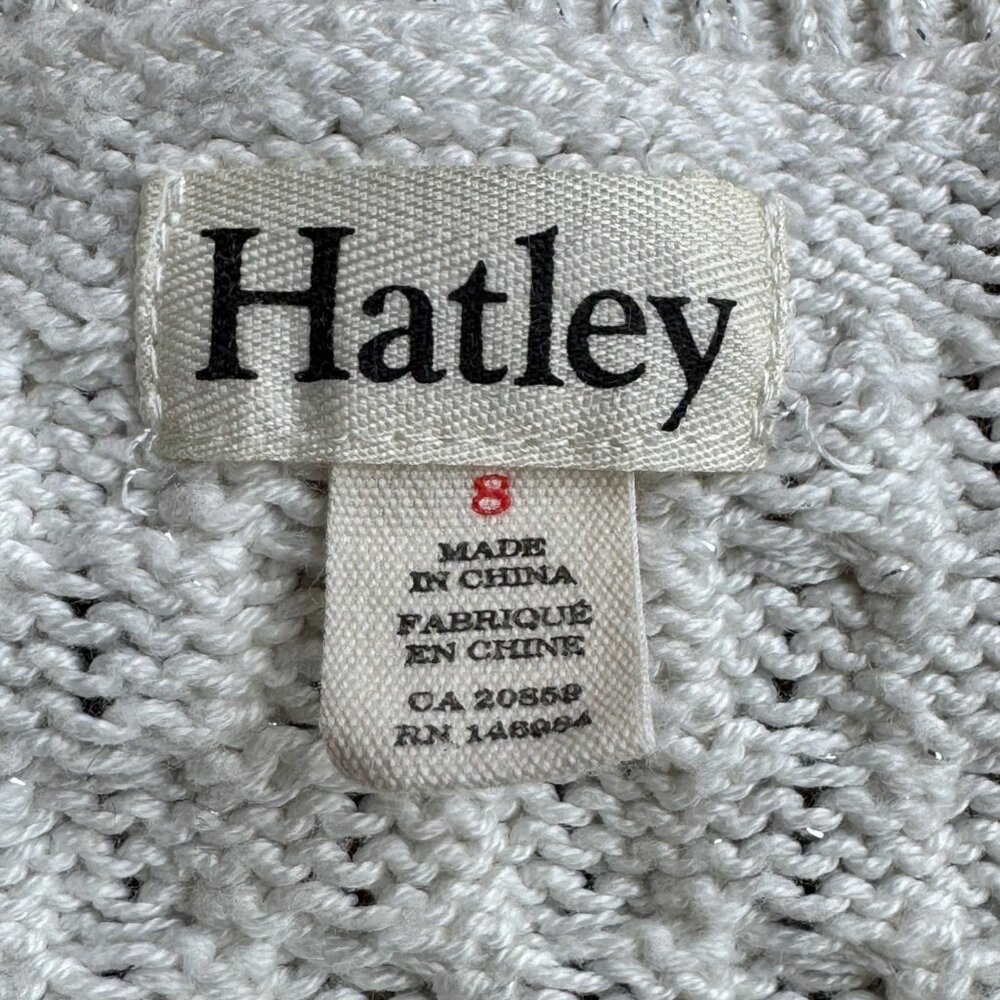 HATLEY Knit Snowflake Sweater Dress Girls 8 Tulle Skirt Winter Sparkle Red Cream - Picture 7 of 8